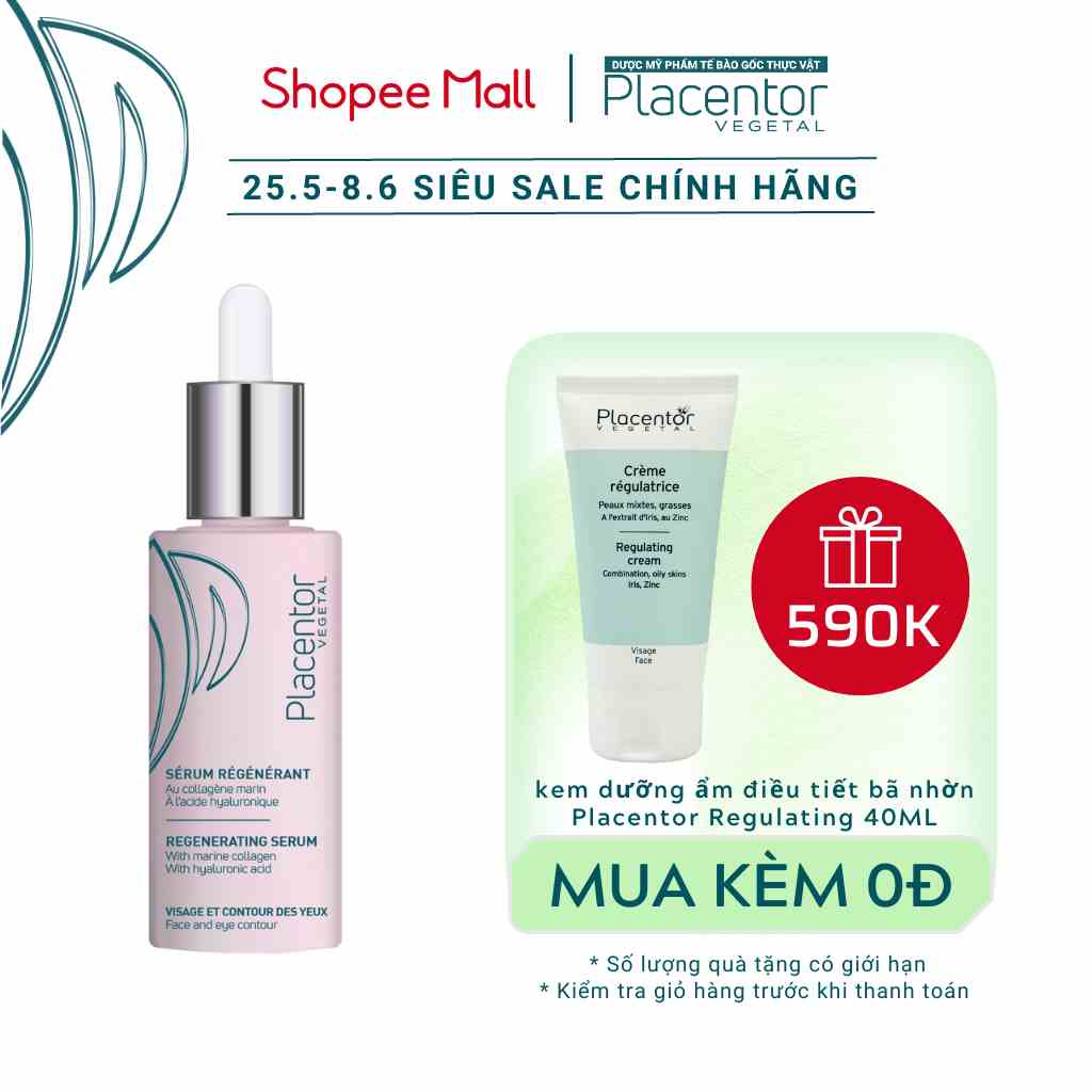 [Mã BMLTA35 giảm đến 35K đơn 99K] Serum phục hồi tái tạo da Placentor Regenerating Serum (30ml)