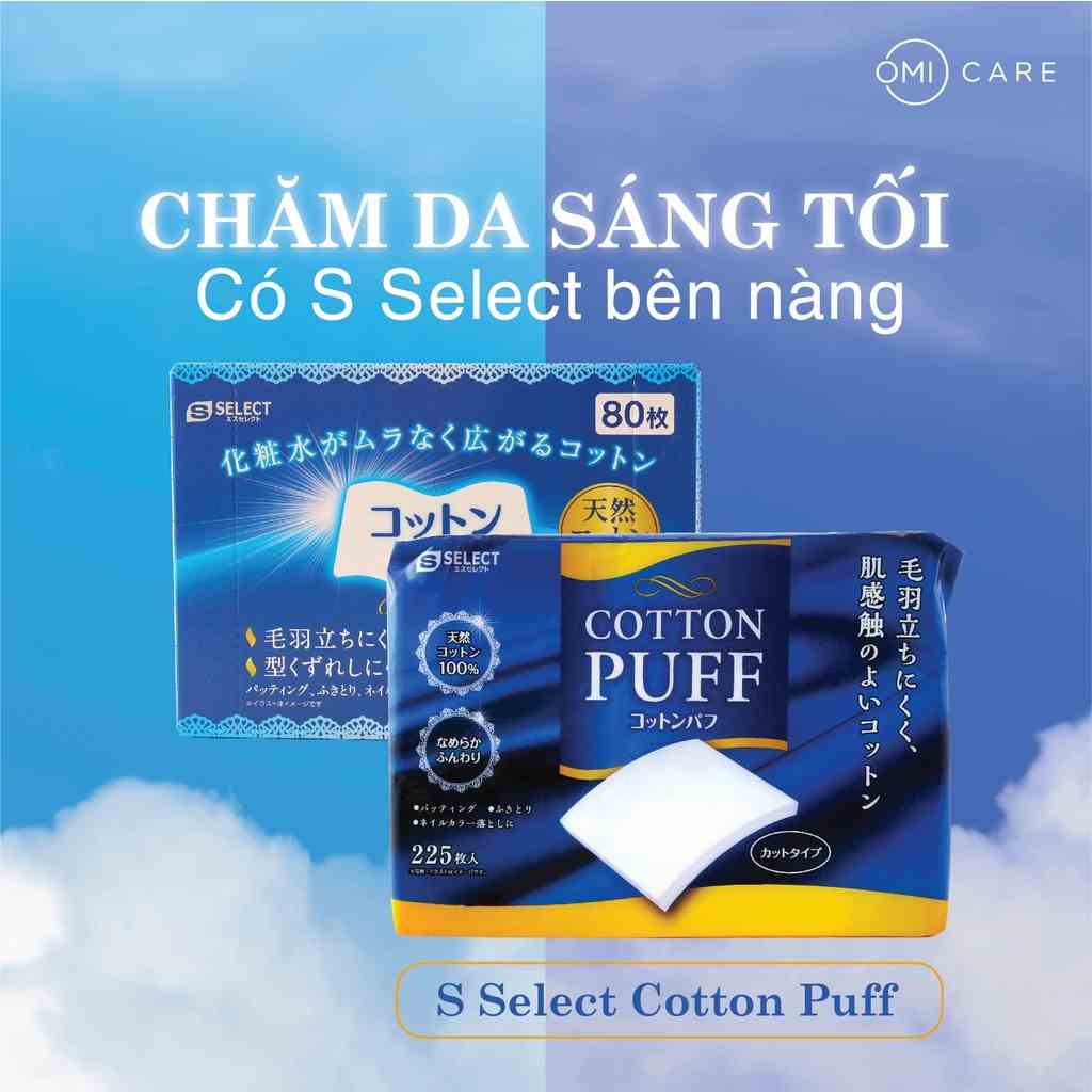 Bông Tẩy Trang SELECT Nhật Bản 80 Miếng