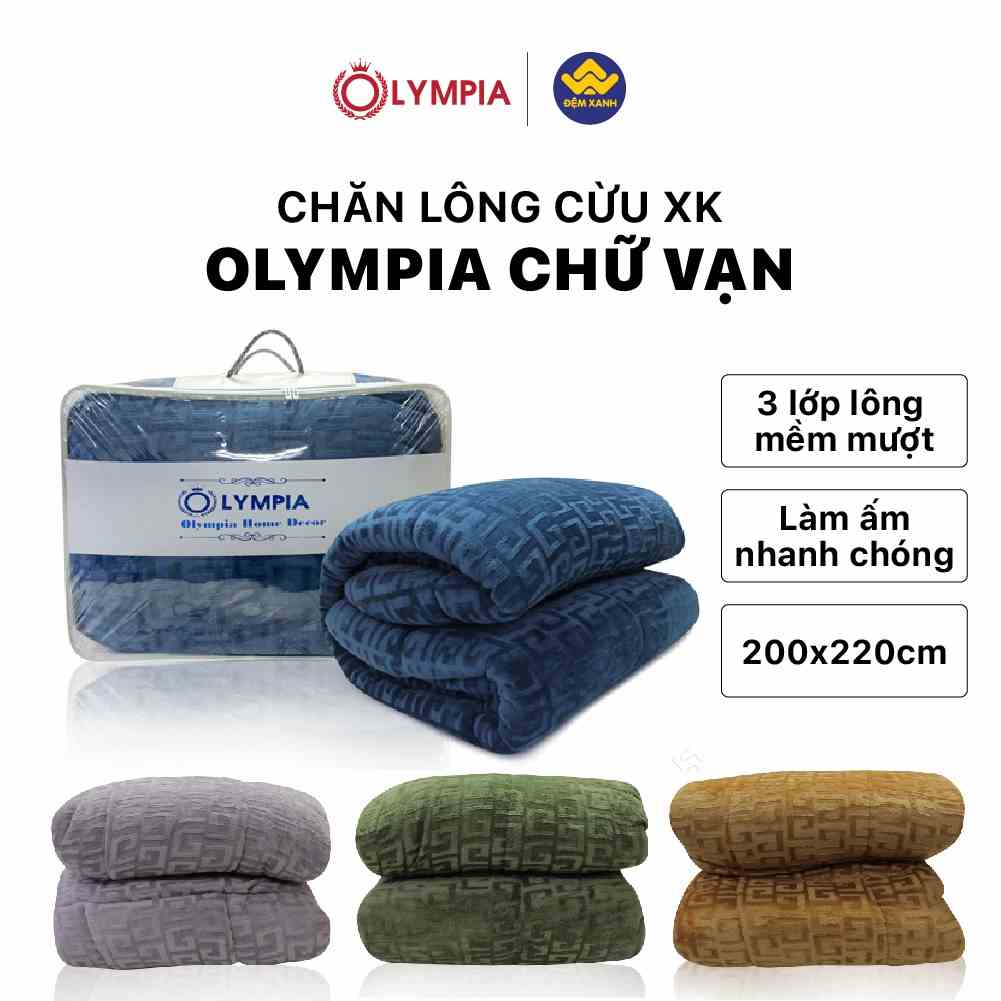 Chăn lông cừu Olympia chữ Vạn