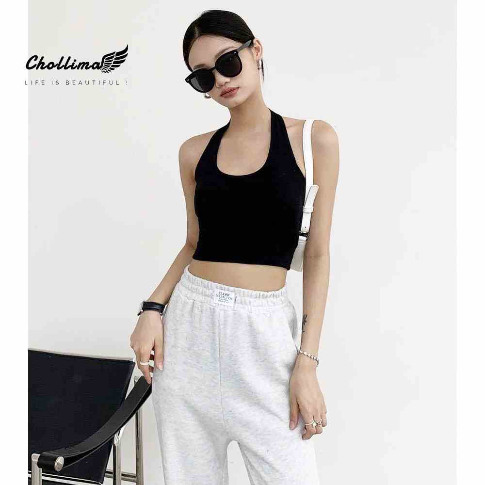 Áo thun croptop Chollima ba lỗ hở vai chất vãi dày dặn co giãn 4 chiều AT456