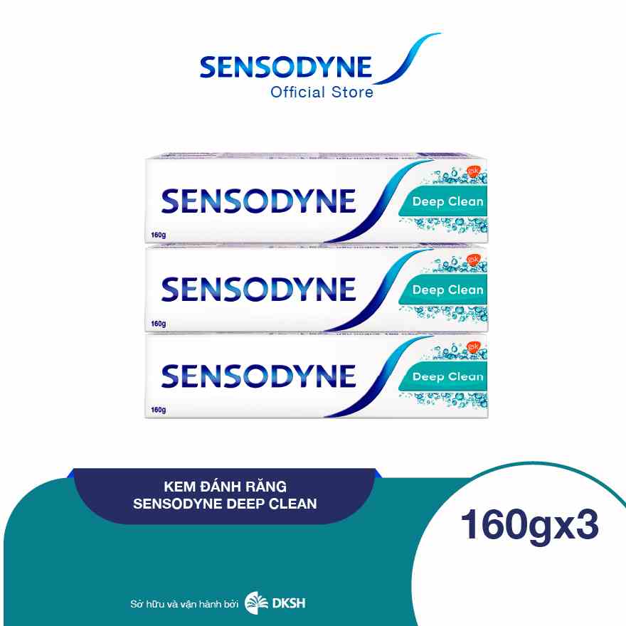 Bộ 3 Kem đánh răng Sensodyne Deep Clean 160g