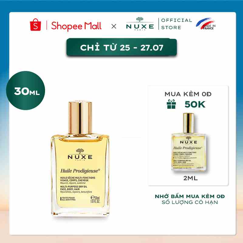 Dầu khô đa năng Nuxe Huile Prodigieuse Multi-Purpose Dry Oil 30ml