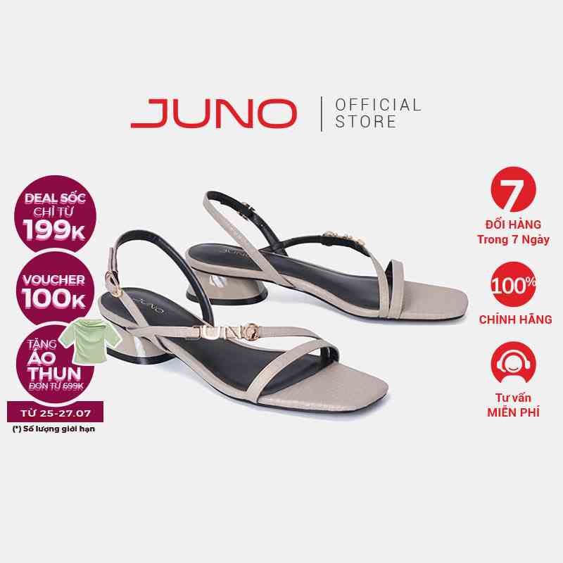 Giày Sandal Nữ 3cm Thời Trang JUNO Dây Phối Khoá Cats SD03067