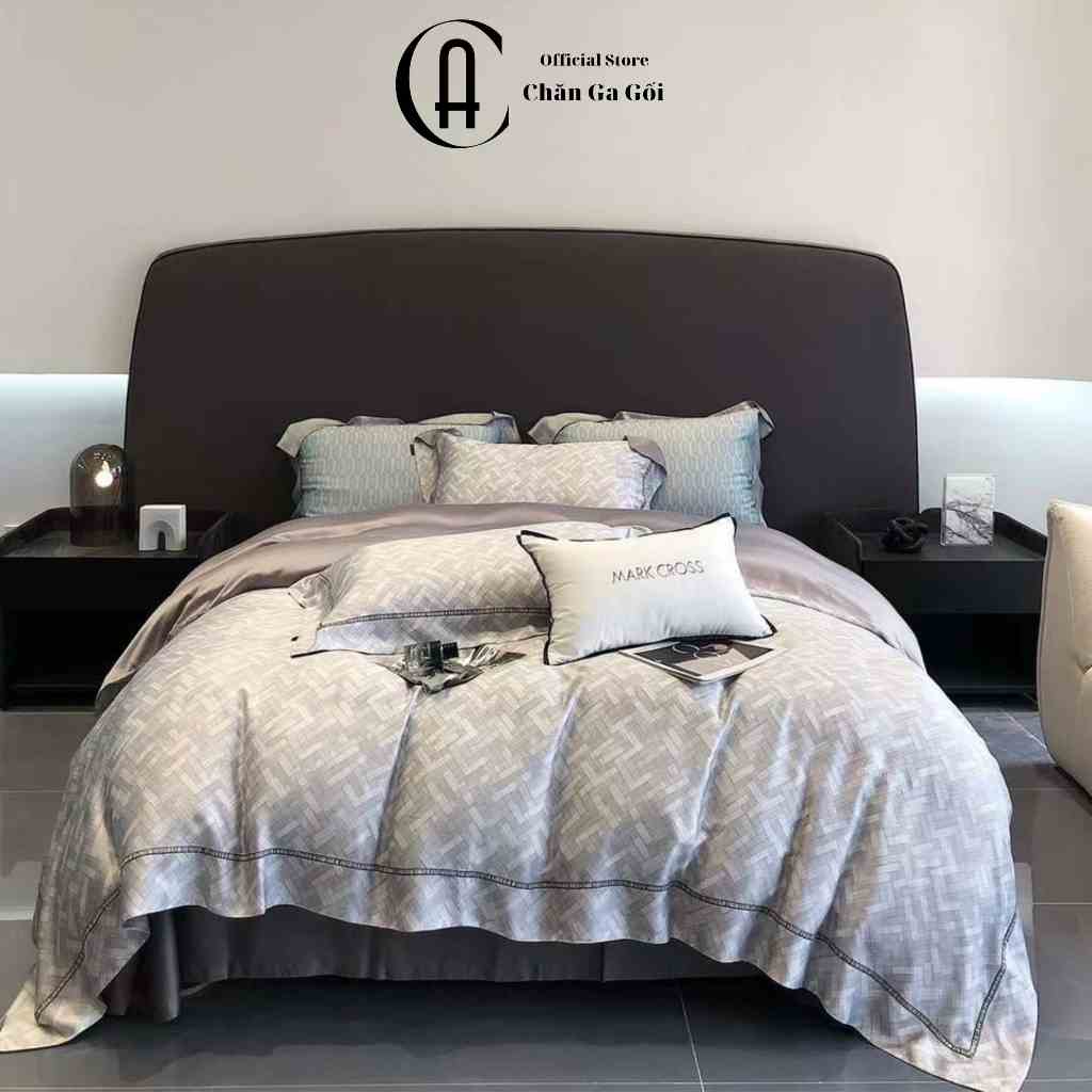 Bộ Chăn Ga Gối 100% Lụa Tencel Đủ Kích Thước Giường Họa Tiết Đẹp , Drap Mark Cross CA Bedding