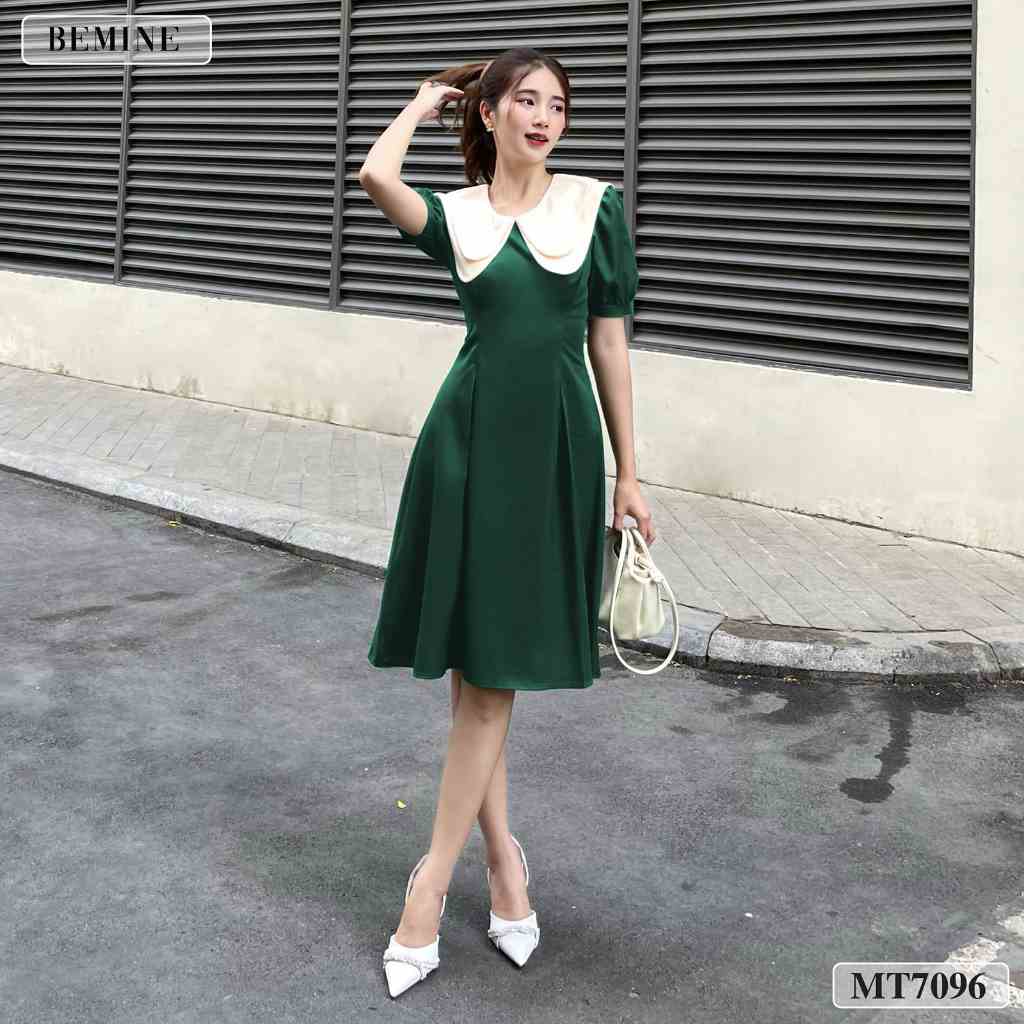 Đầm tay phồng cổ phối tùng xoè BEMINE MT7096