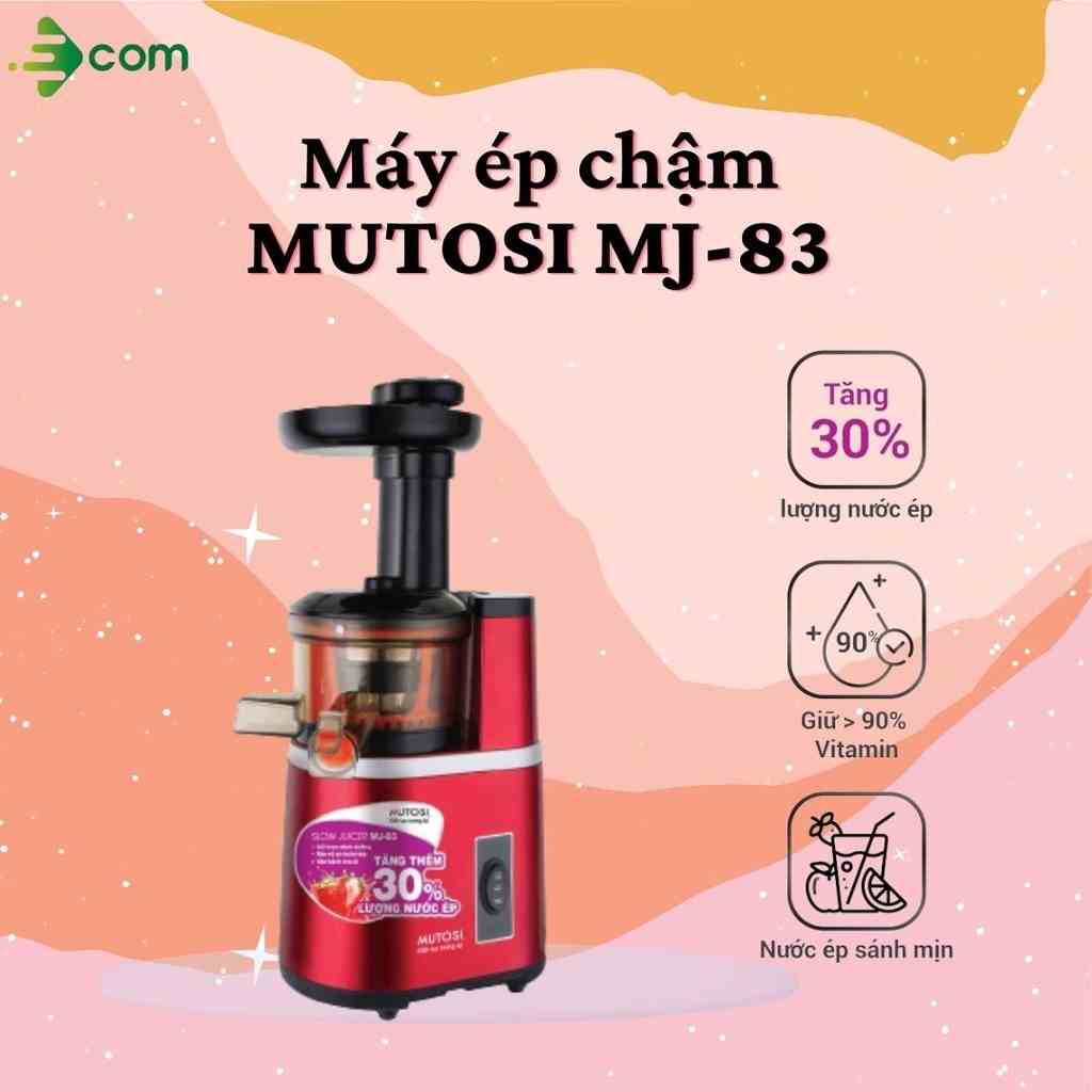 Máy ép chậm Mutosi MJ-83, giữ lại hơn 90% hàm lượng vitamin, bảo hành chính hãng 24 tháng.