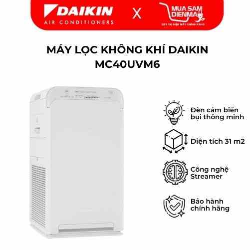 [Mã BMLTB200 giảm đến 100K đơn 499K] Máy lọc không khí DAIKIN MC40UVM6 - Hàng chính hãng