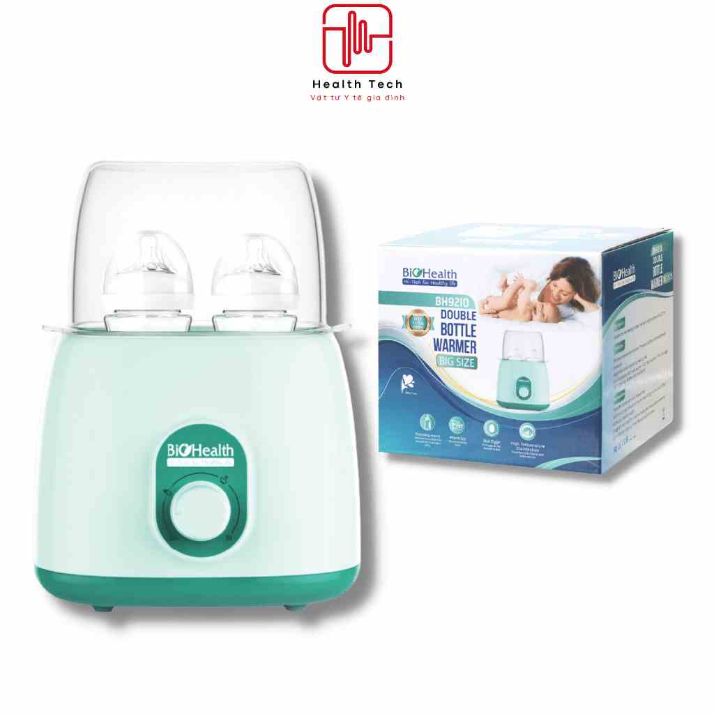 Máy hâm sữa bình đôi BioHealth BH9210 làm nóng tiệt trùng giữ được hương vị, chất dinh dưỡng - Health Tech