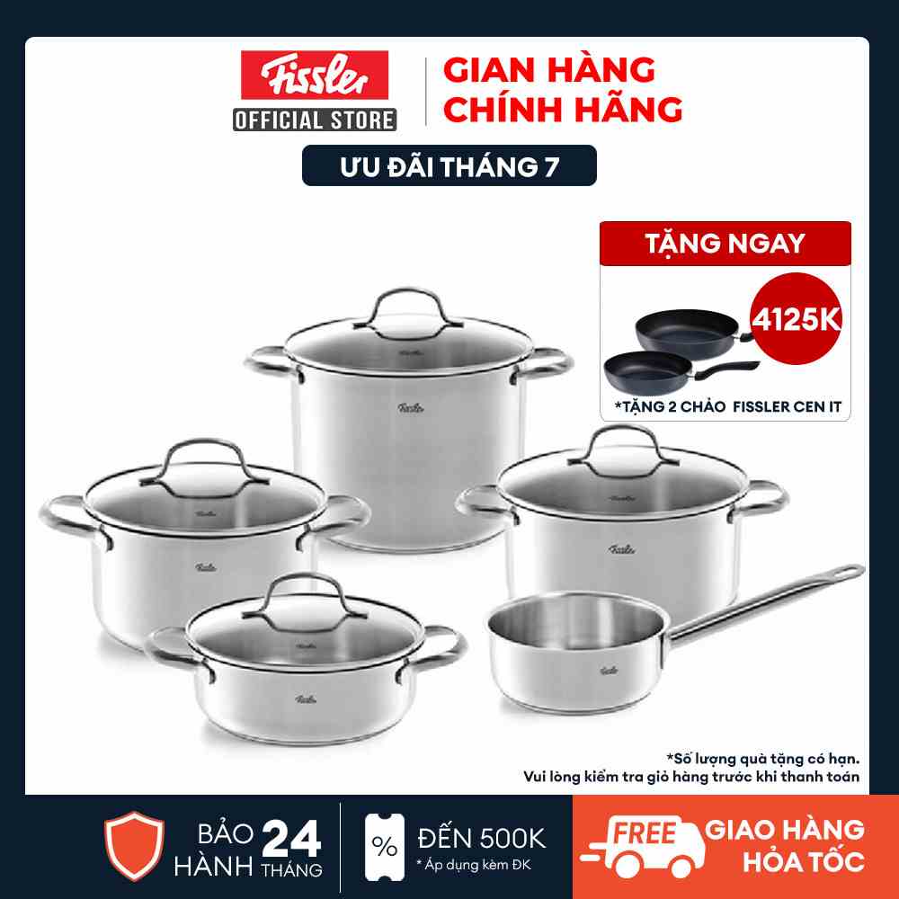 Bộ nồi 5 món Fissler San Francisco-Hàng chính hãng 100% bảo hành 24 tháng