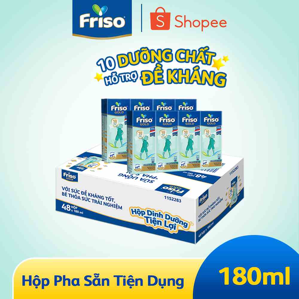 Thùng 48 hộp Sữa uống dinh dưỡng Friso Gold (180ml/hộp)