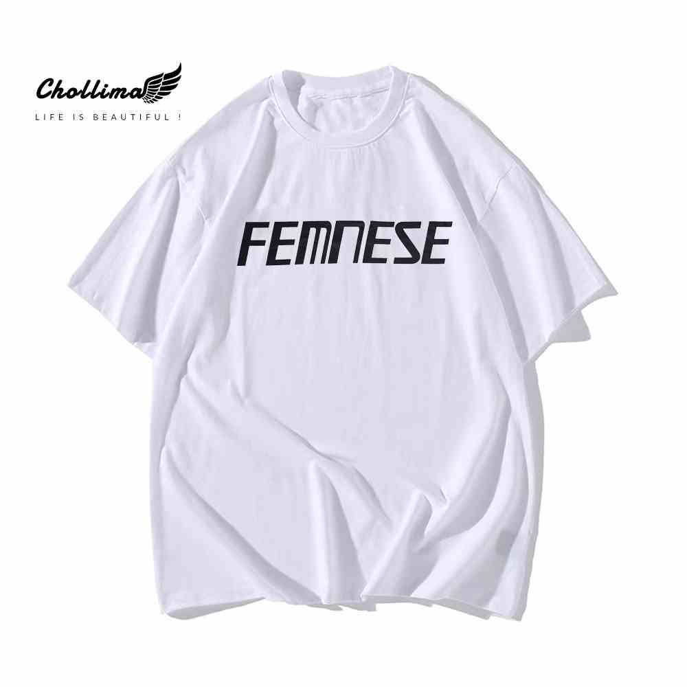 Áo thun unisex tay lỡ Chollima form rộng in chữ FEMNESE AT005 chất vãi cotton co giãn 2 chiều thoáng mát