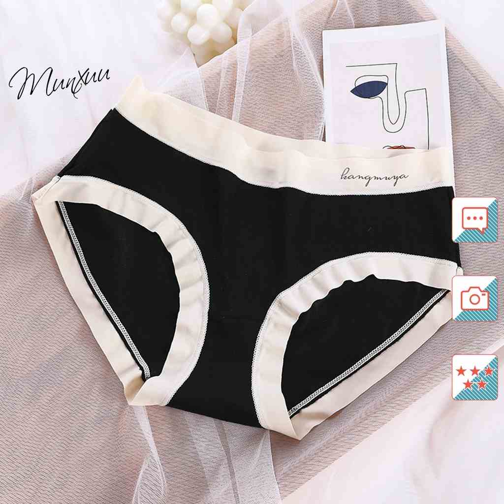 Quần lót nữ MUNXUU vải cotton thoáng mát phối viền su lạnh màu sắc tươi sáng- QC121