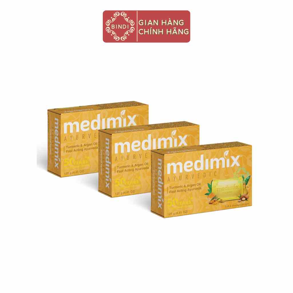 Set 3 Xà Phòng Medimix Nghệ & Dầu Argan 125g/bánh