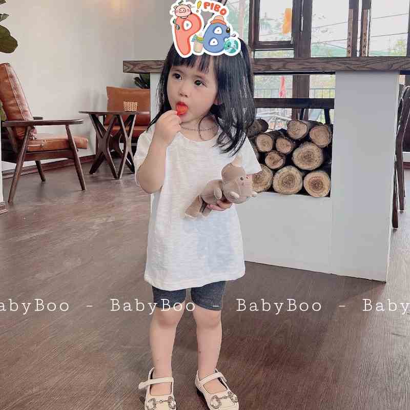 Đồ Bộ Bé Gái ÁoThun Cộc Tay Cotton Xược Quần Legging Vải Zip Thời Trang Mùa Hè - BabyBoo - PiBo