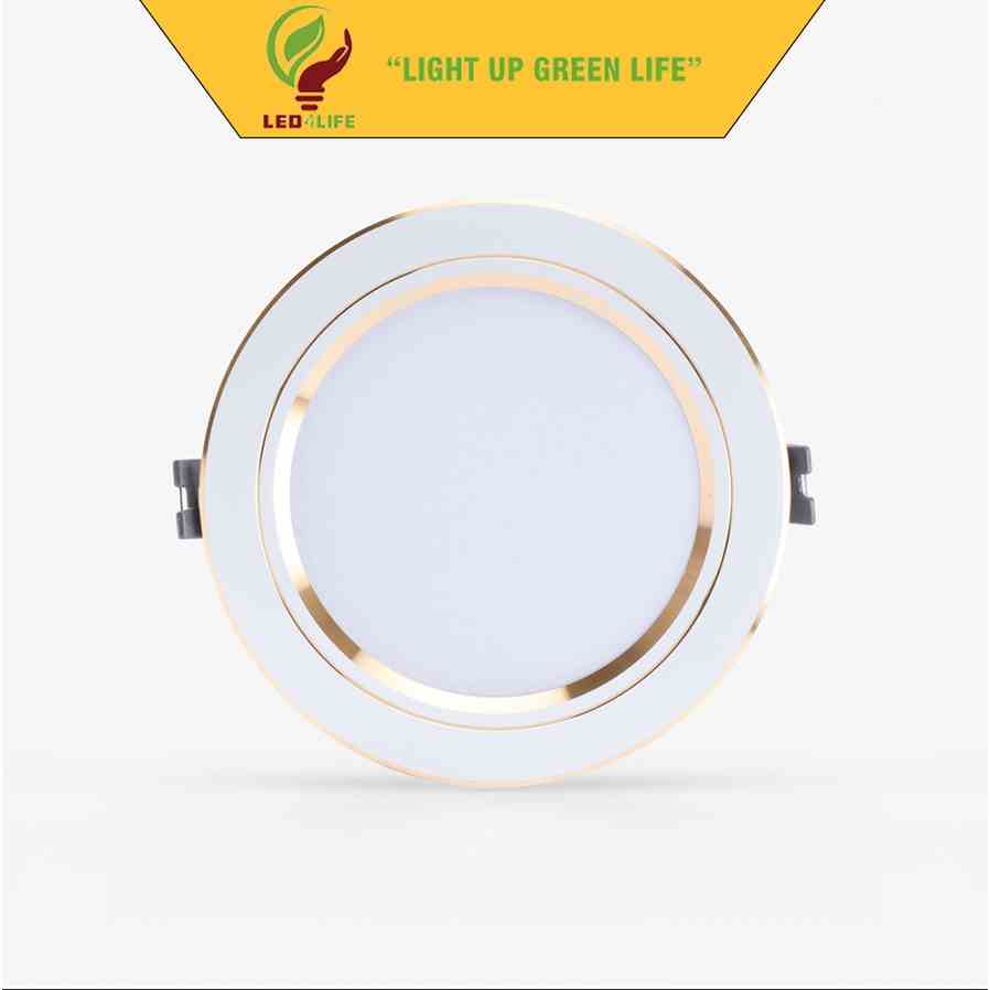 [Mã BMLTB200 giảm đến 100K đơn 499K] Đèn LED Downlight âm trần Rạng Đông AT10 (Viền Vàng-bạc)