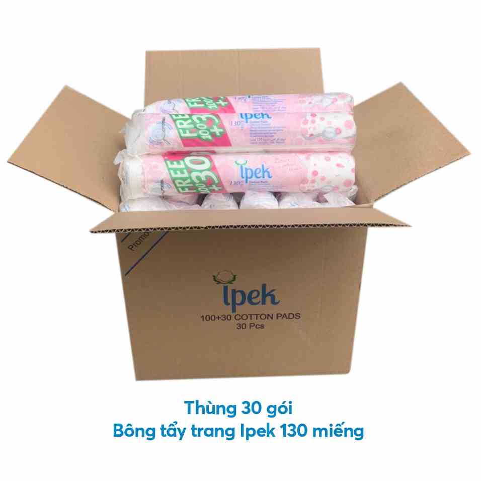 Sỉ 1 thùng bông tẩy trang Ipek Thổ Nhĩ Kỳ 130 miếng ( 30 gói x 130 miếng)