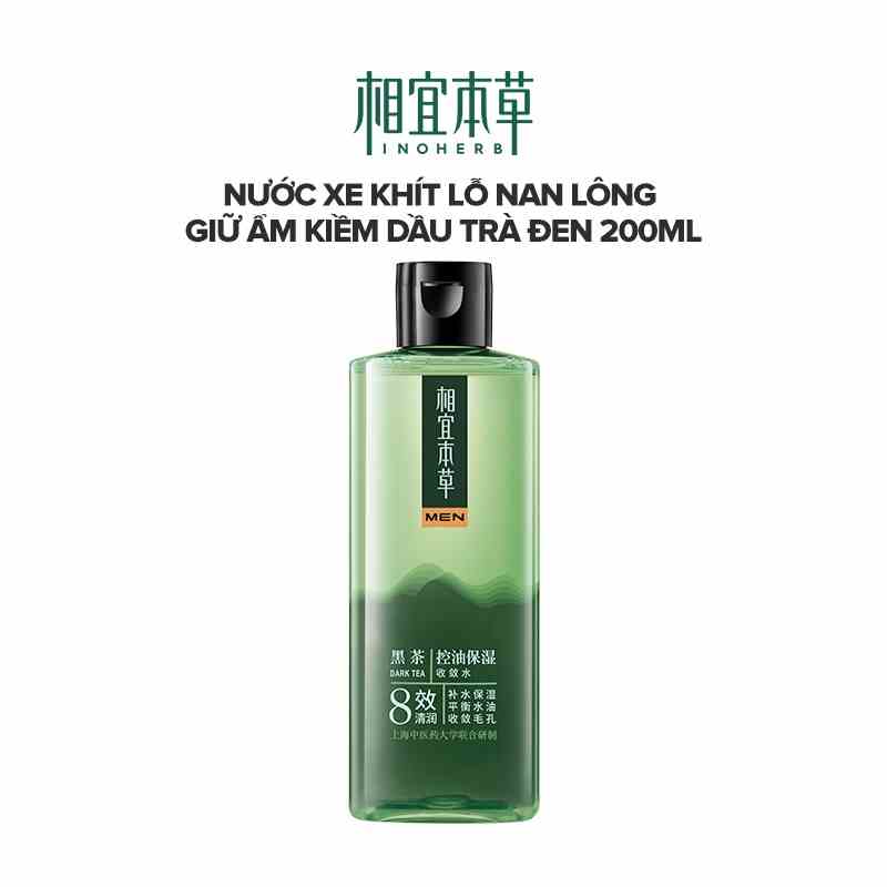 Toner INOHERB chiết xuất trà xanh dưỡng ẩm kiềm dầu se khít lỗ chân lông 200ml dành cho nam