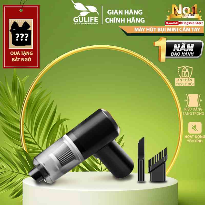 Máy hút bụi xe hơi cầm tay GULIFE-MU99 hút sạch mọi ngóc ngách, pin 2000mAh trang bị đèn LED soi sáng