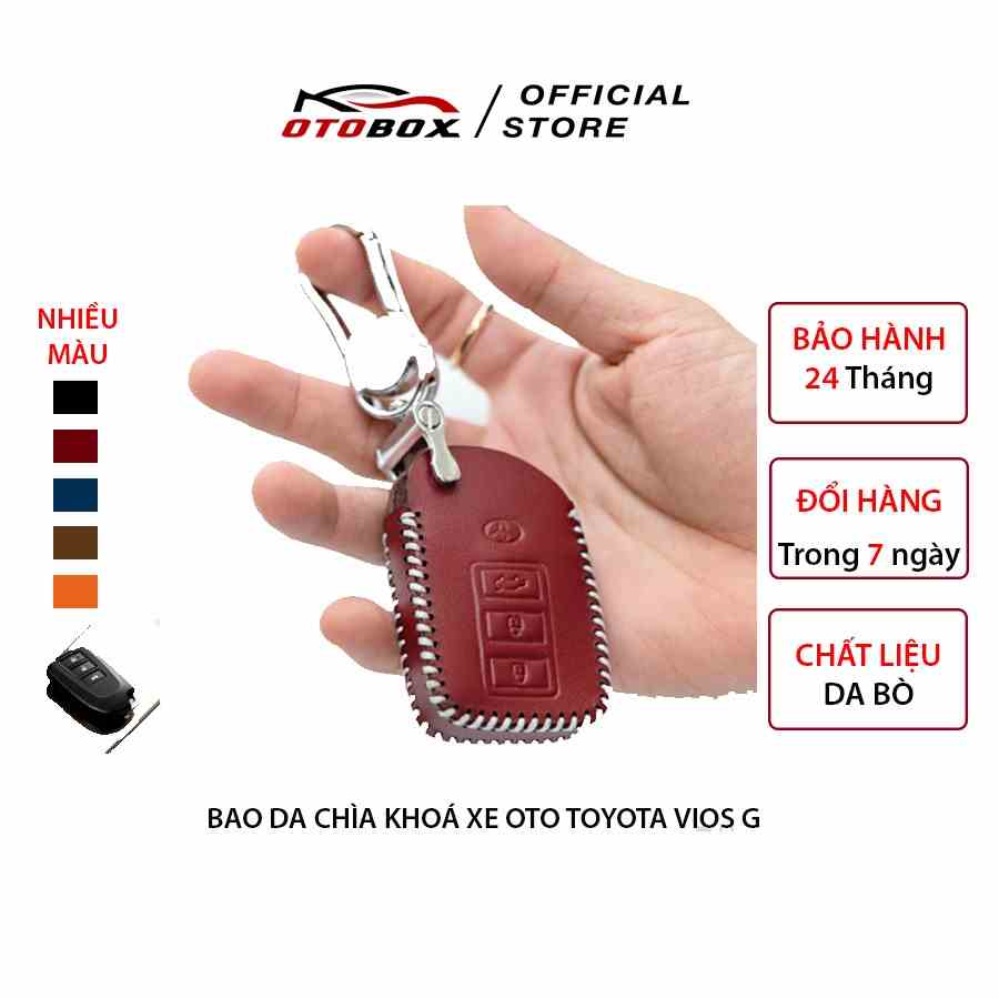 Bao da chìa khóa ô tô xe hơi Toyota vios g, bọc bảo vệ chìa khóa smartkey chống xước chống va đập chính hãng OTOBOX