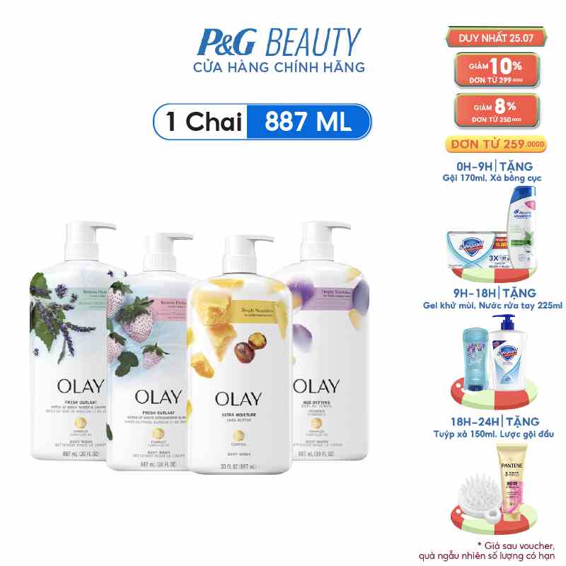 Sữa tắm Olay Body wash nhiều mùi hương 887ml