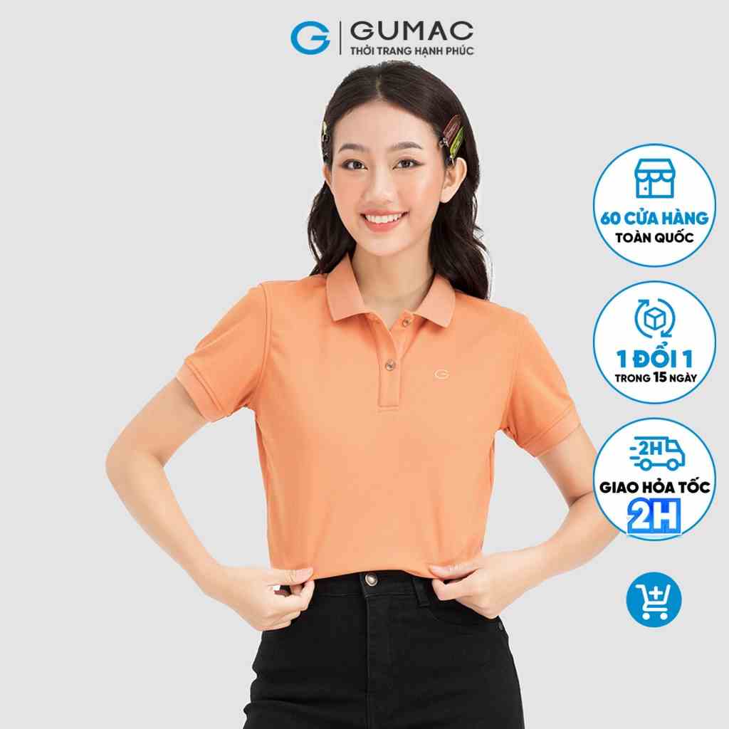 Áo polo nữ phối nút nhiều màu GUMAC ATC08004