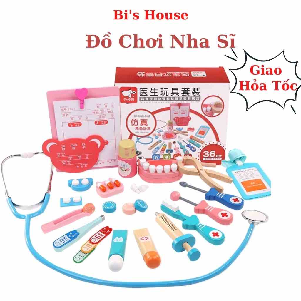 [Mã BMLTB35 giảm đến 35K đơn 99K] Đồ chơi nha sĩ bằng gỗ cho bé - đồ chơi thông minh BIs House