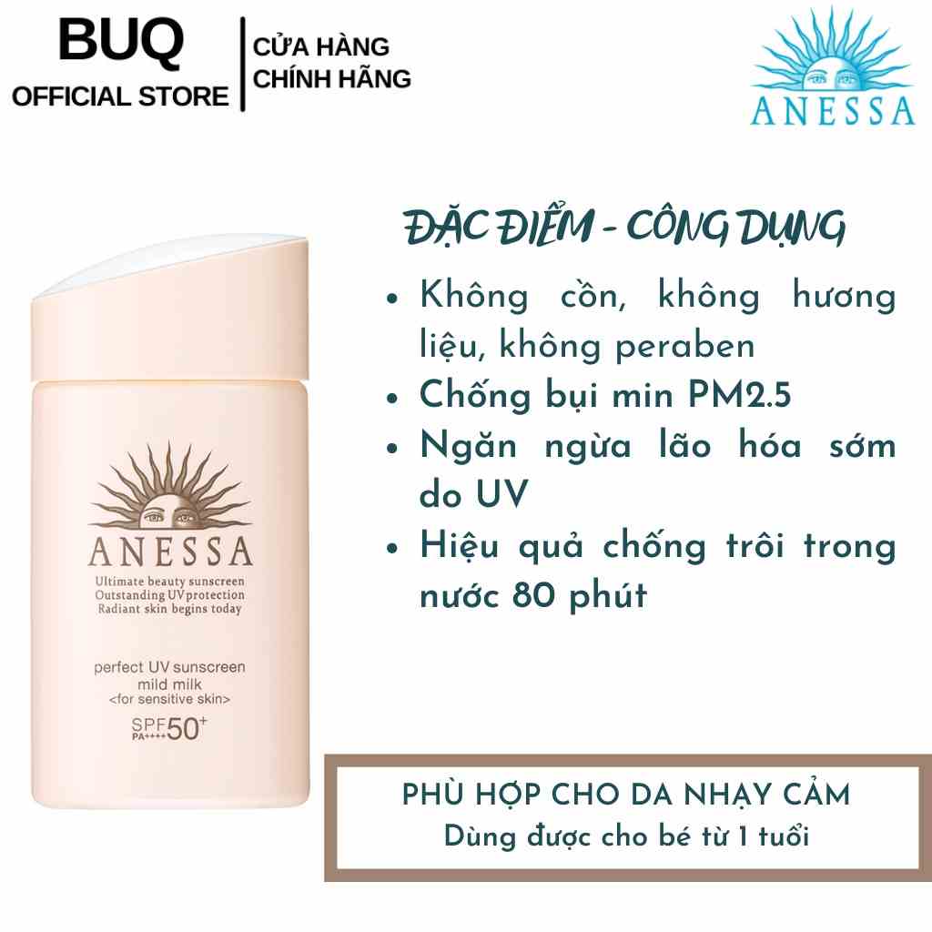 Sữa Chống Nắng Anessa Cho Da Nhạy Cảm UV SPF50+/PA++++ 60ml