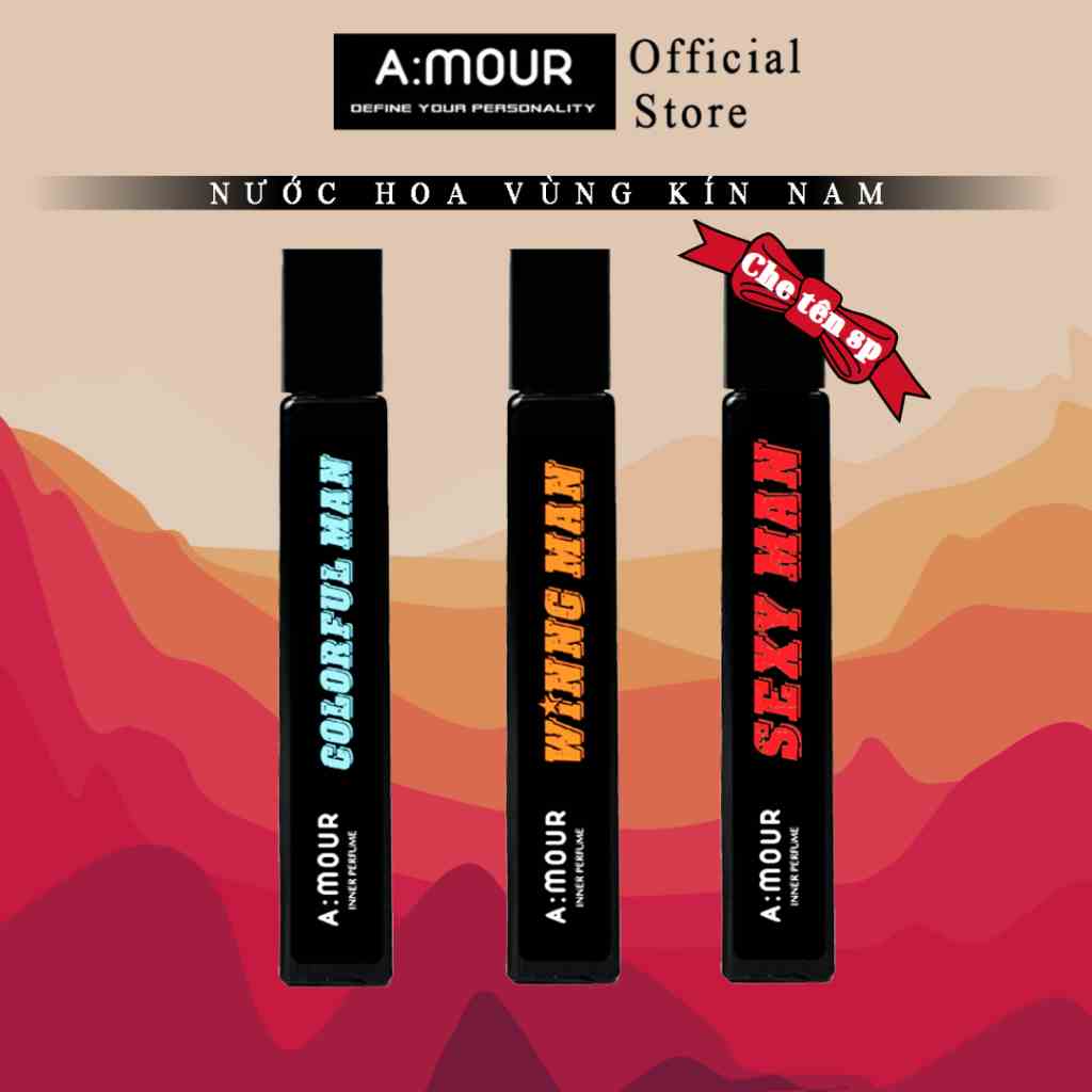 Nước Hoa Vùng Kín Nam Amour, Nam Tính, Lôi Cuốn, Bí Ẩn, Thơm Lâu 10ml - Dạng Xịt