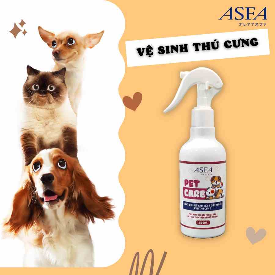 [Mã BMLTB35 giảm đến 35K đơn 99K] Xịt Khử Mùi, Diệt Khuẩn An Toàn Cho Thú Cưng ASFA Pet Care 250ml