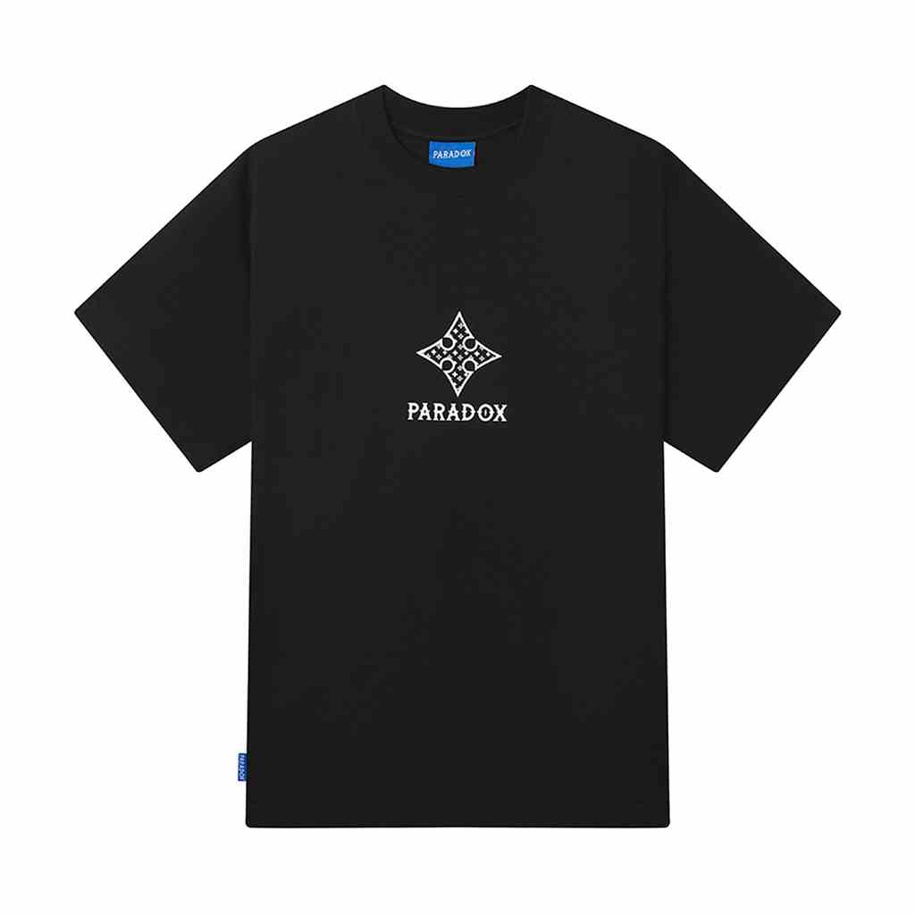 Áo thun form rộng Paradox tay lỡ - Unisex - In hình - MONO PATTERN TEE - Đen