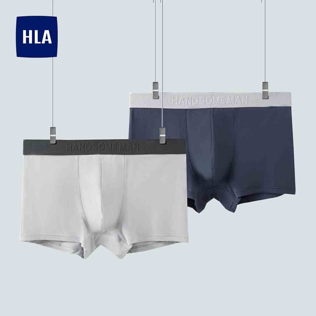 HLA - Bộ 2 quần lót nam dạ nỉ thoáng khí Boxer Shorts Jacquard Comfortable Underwear