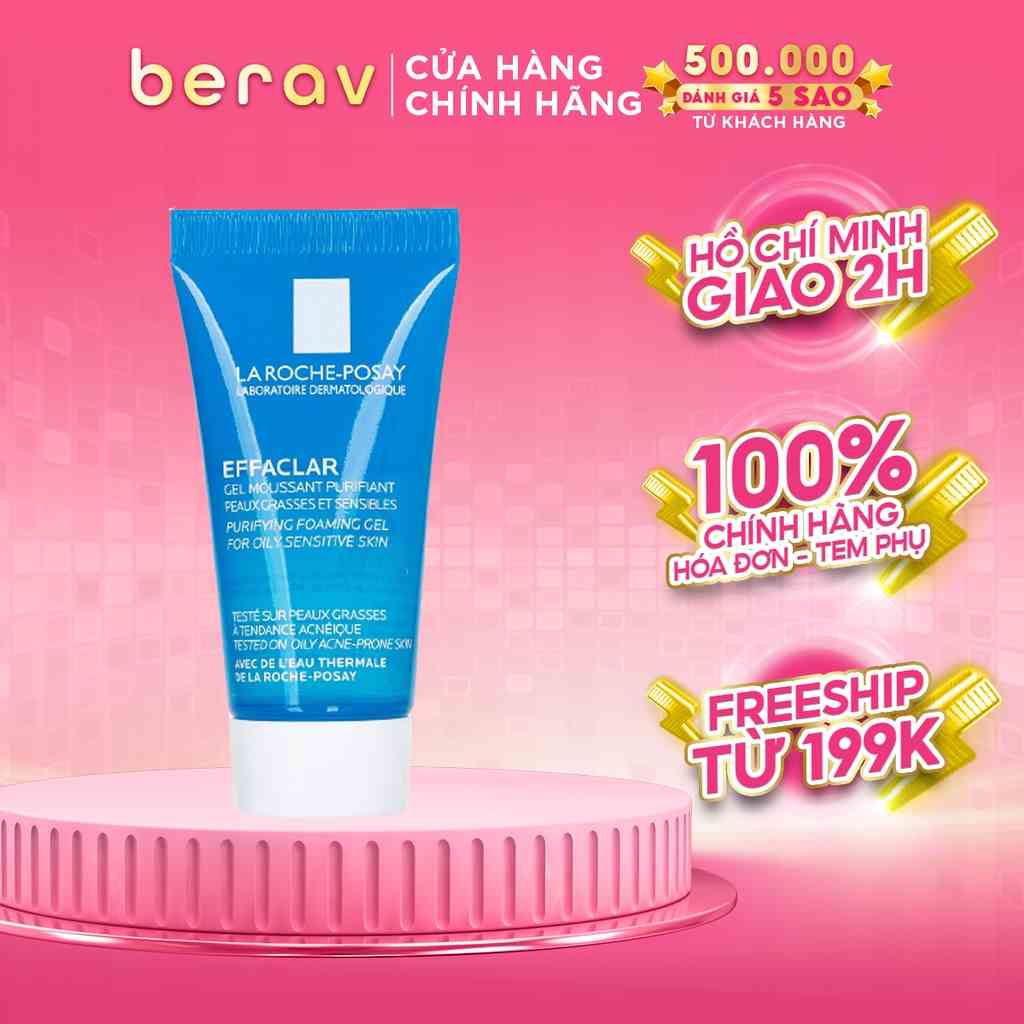 [MINI SIZE] Gel Rửa Mặt Tạo Bọt Làm Sạch Dành Cho Da Dầu Nhạy Cảm La Roche Posay Effaclar Gel 15ml