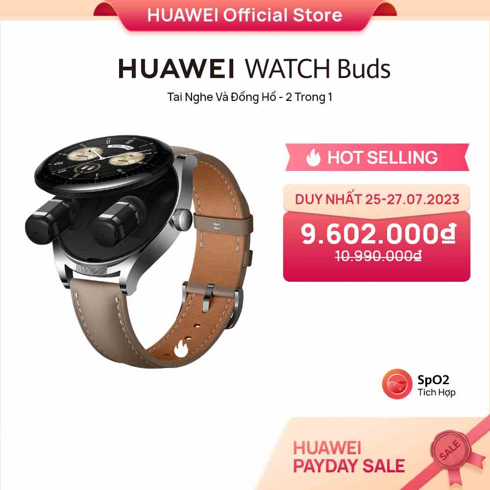 [Mã ELCN02 giảm 500K đơn 300K] Đồng Hồ Thông Minh HUAWEI WATCH Buds |Tai Nghe và Đồng Hồ 2 trong 1