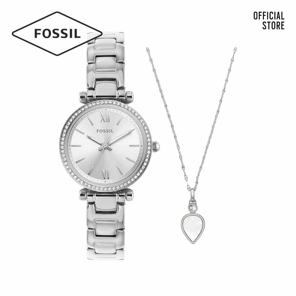 [Mã BMLTA35 giảm đến 35K đơn 99K] Đồng hồ nữ Fossil CARLIE ES5250SET dây thép không gỉ - màu bạc