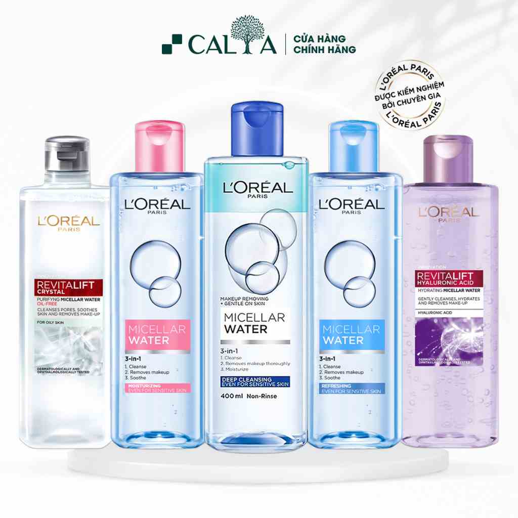 Nước Tẩy Trang LOreal Dành Cho Mọi Loại Da, Làm Sạch Sâu, Dưỡng Ẩm - Loreal 3 In 1 Micellar Water 400ml