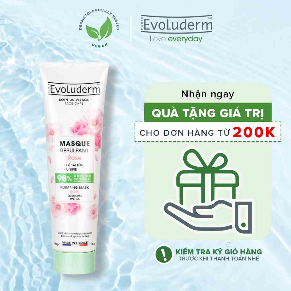 Mặt nạ Evoluderm làm trắng sáng làn da tinh chất Hoa Hồng 150ml