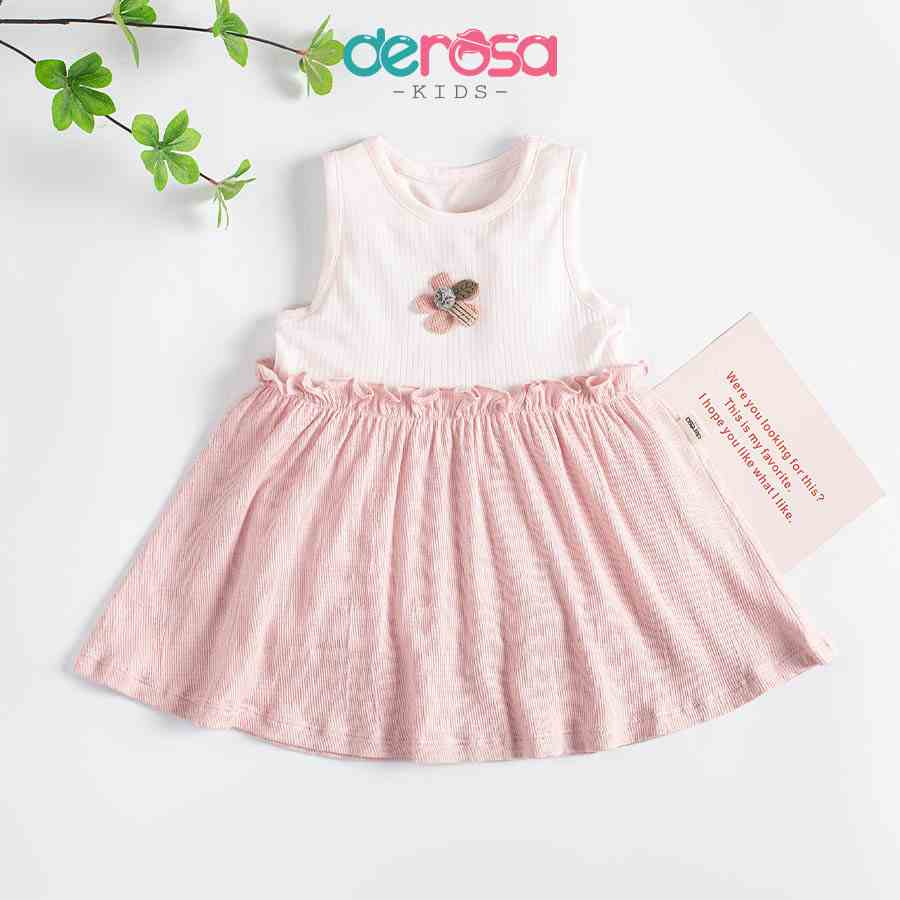 Váy ba lỗ bé gái Derosa Kids đầm mùa hè Cotton cho bé từ 6 đến 24 tháng DSB23-352V