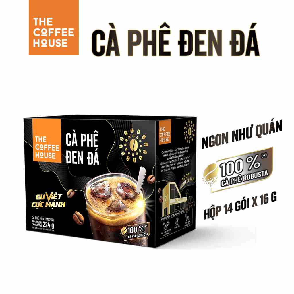 Hộp cà phê đen đá The Coffee House (Hộp 14 gói x 16 g)