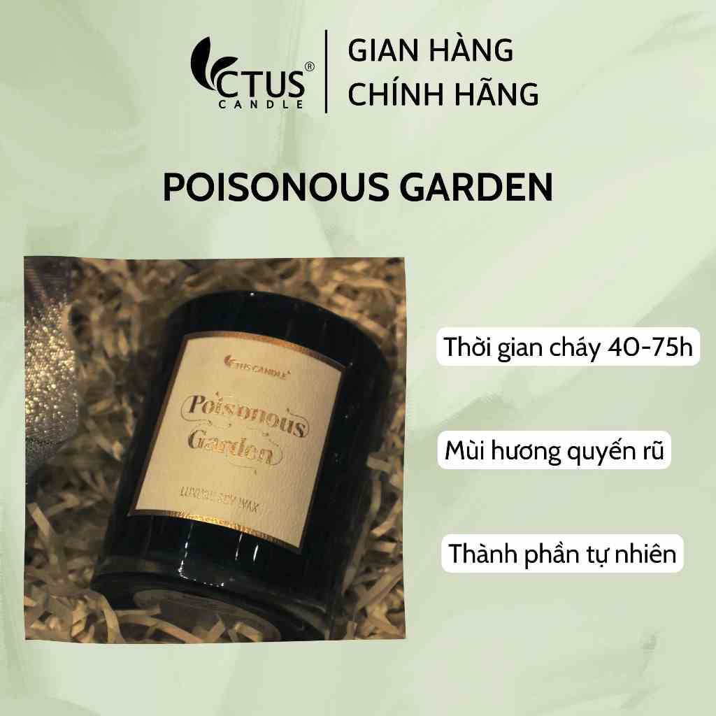 [Mã BMLTA35 giảm đến 35K đơn 99K] Nến thơm Cốc thủy tinh Poisonous Garden Ctus Candle 8.8oz hương ngọt ngào quyến rũ