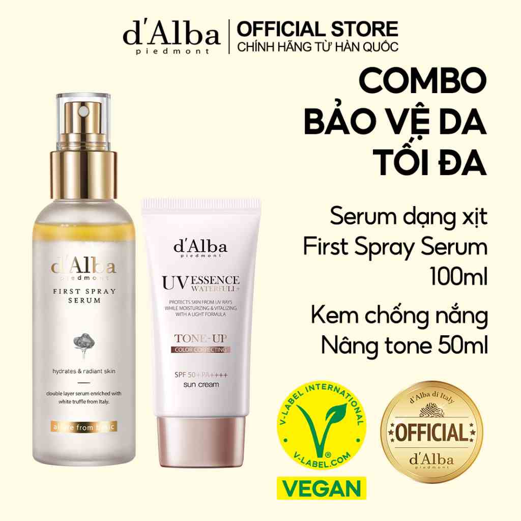 [dAlba Official] Combo Serum dạng xịt 100ml và Kem chống nắng nâng tone 50ml