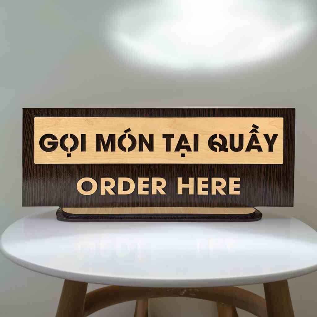 [Mã BMLTA35 giảm đến 35K đơn 99K] Bảng Gọi Món Tại Quầy - Order Here để bàn bằng gỗ IMWI GIMIVINA DCR001