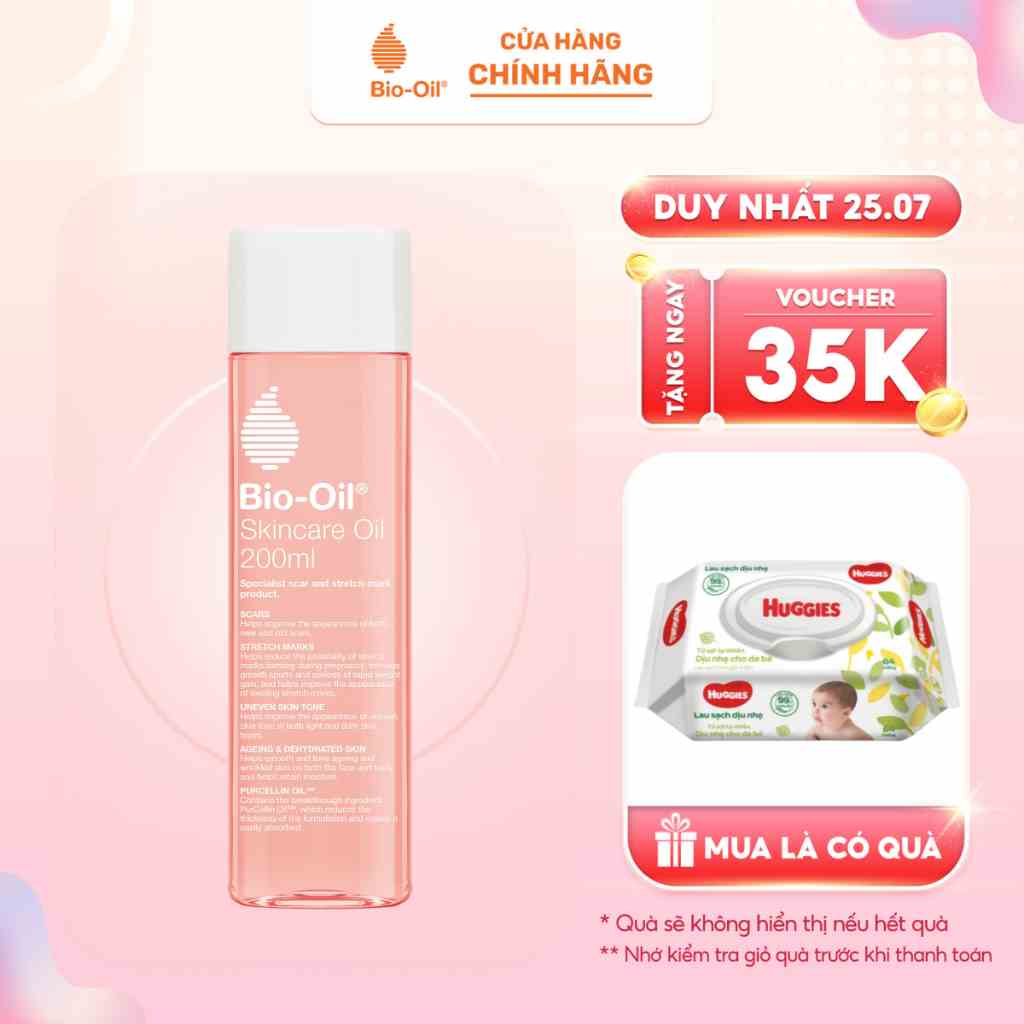 Dầu chăm sóc da giúp cải thiện rạn da, mờ sẹo và đều màu da - BIO-OIL SKINCARE OIL (chai 200ml)