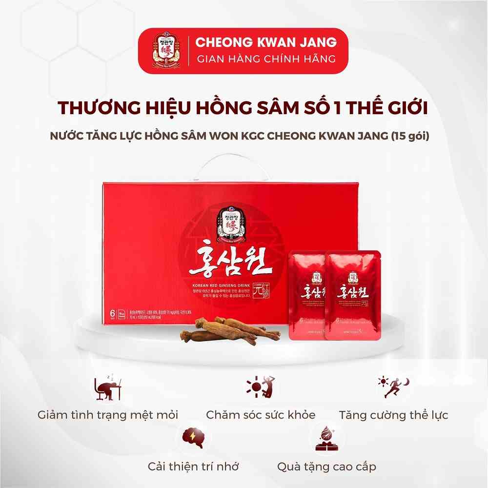 Nước Tăng Lực Hồng Sâm Won KGC Cheong Kwan Jang (15 gói x 70 ml)