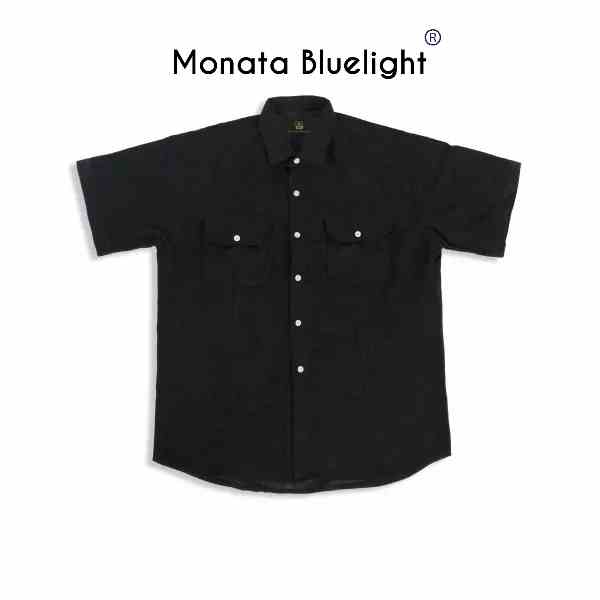 [Mua 2 giảm 7%] MONATA BLUELIGHT Velvet shirt Black - Sơ mi tăm nhung unisex