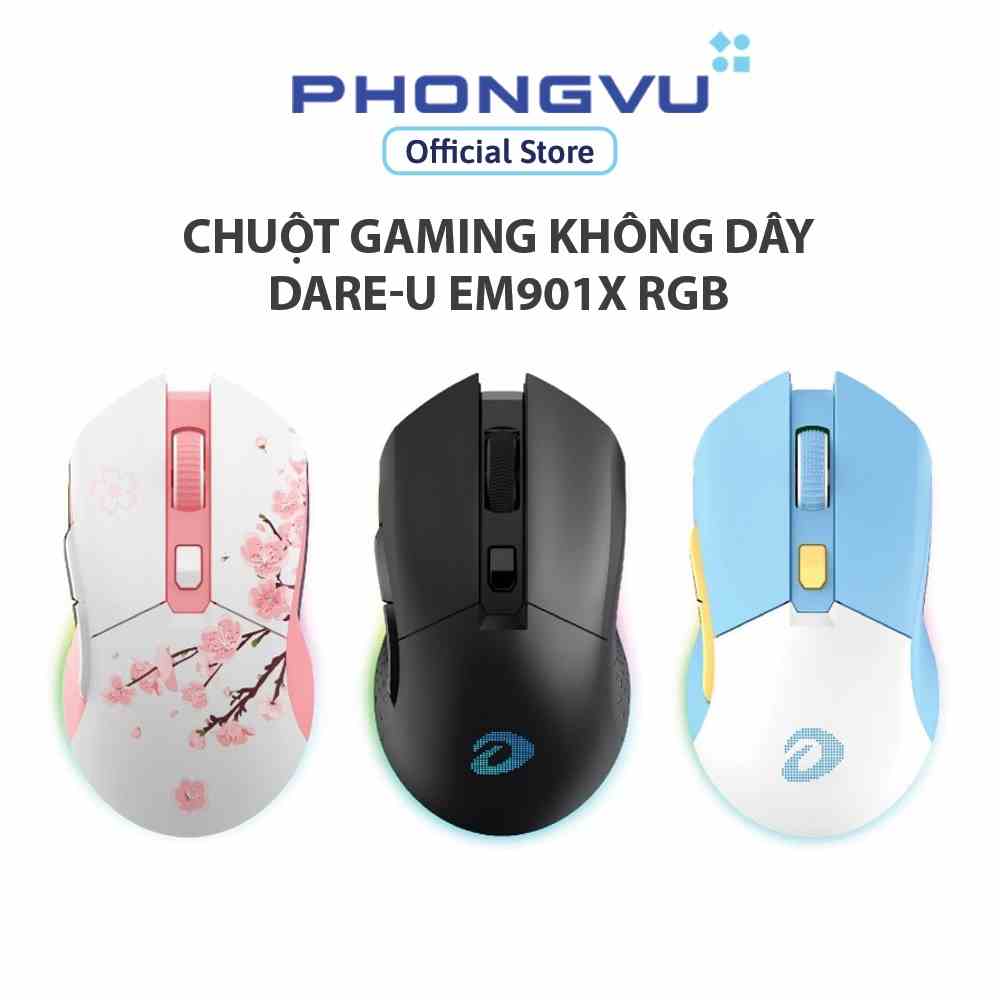 [Mã ELCL7 giảm 7% đơn 300K] Chuột gaming không dây DARE-U EM901X RGB - Bảo hành 24 tháng