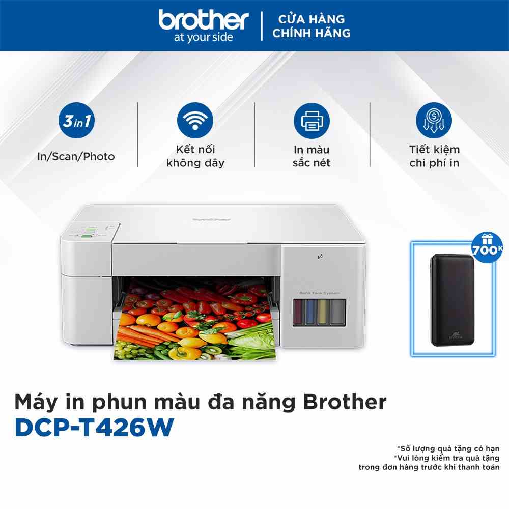 Máy in phun màu đa năng Brother DCP-T426W