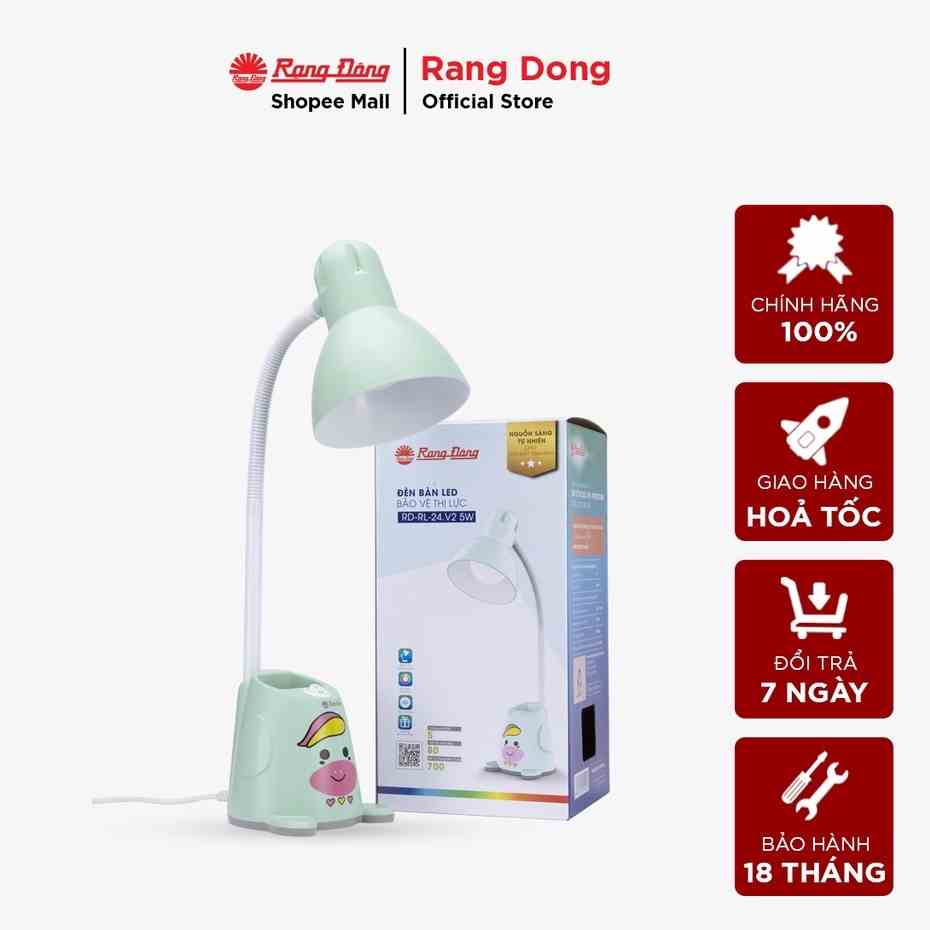 Đèn bàn Led bảo vệ thị lực Rạng Đông - Bảo hành chính hãng 18 tháng - Model: RD-RL-24.V2