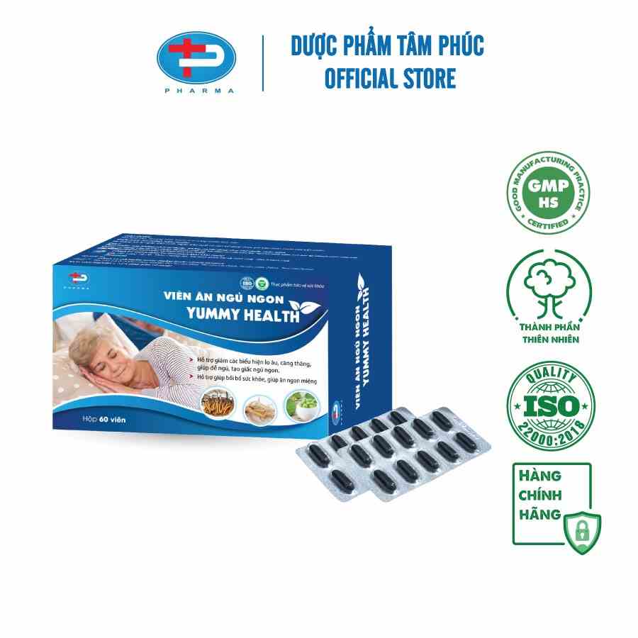 Viên Ăn Ngủ Ngon Yummy Health TÂM PHÚC PHARMA Giúp Ăn Ngủ Tốt Tăng Sức Đề Kháng