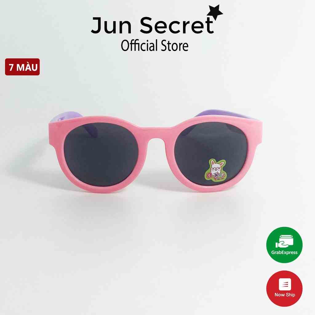 Mắt kính trẻ em gọng nhựa dẻo cao cấp Jun Secret tròng kính chống bụi, chống tia UV dành cho bé từ 2 đến 6 tuổi JS11002