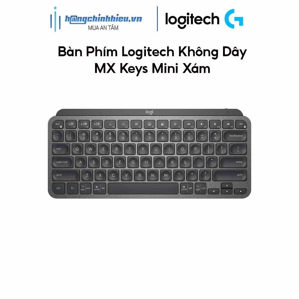 Bàn phím Logitech không dây MX Keys Mini xám (USB-C/Bluetooth)